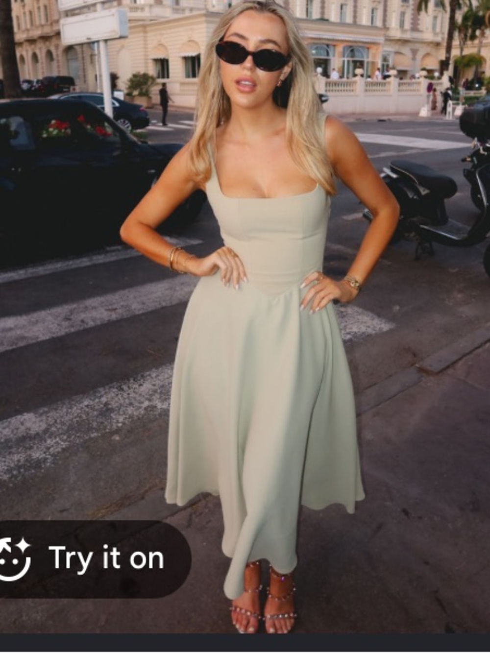 Odd Muse Sage Square-Neck Midi Dress - Picture 2 of 7